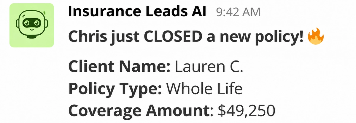 Illustrative lead notification example