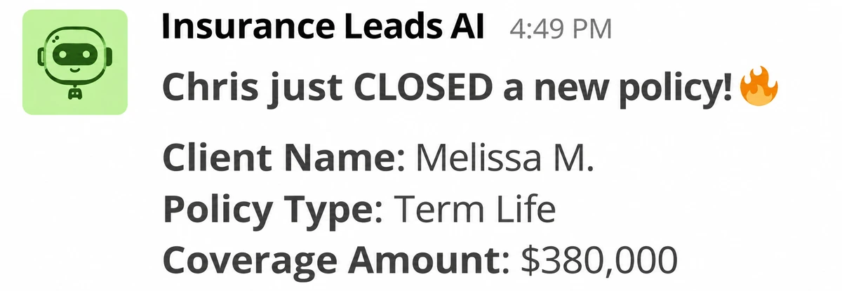 Illustrative lead notification example